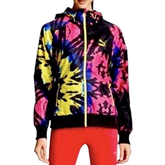 Puma Colorful Hooded Full Zip Jacket Size Large - Picture 1 of 4